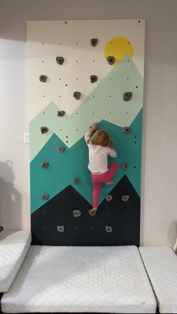 Kids home rock climbing wall